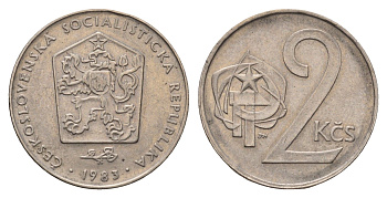 Чехословакия 2 кроны 1983 KM 75 медно-никель 3336-1127