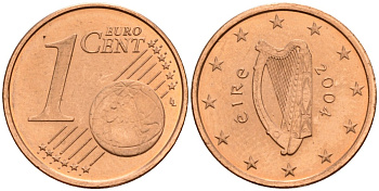 Ирландия 1 евроцент 2004 KM 32 сталь плакированная медью 4174-858