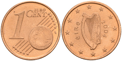 Ирландия 1 евроцент 2004 KM 32 сталь плакированная медью 4174-858