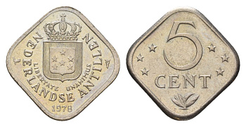 Нидерландские Антильские острова 5 центов 1978 KM 13 медно-никель UNC 4627-668