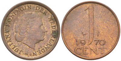 НИДЕРЛАНДЫ 1 ЦЕНТ 1970 ЮЛИАНА KM 180 бронза 3457-1033