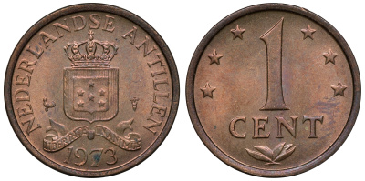 Нидерландские Антилы 1 цент 1973 Юлиана (1948-1980) KM 8 бронза UNC 4118-441