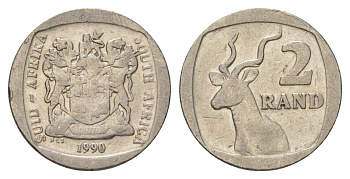 ЮАР 2 ранда 1990 KM 139 медь плакированная никелем 4626-1034