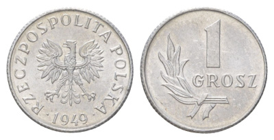 Польша 1 грош 1949 Y 39 алюминий UNC 4627-869