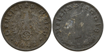 Германия 1 рейхспфенниг 1942 E KM 97, J. 369 цинк 4154-932
