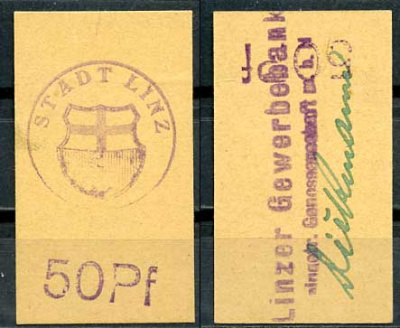 Германия, Линц-на-Рейне 50 пфеннигов 1920 нотгельд Tieste 4140/30 бумага UNC (пресс) 8614-44-1-2