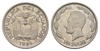 Эквадор 1 сукре 1964 KM 78b сталь плакированная никелем 83-142