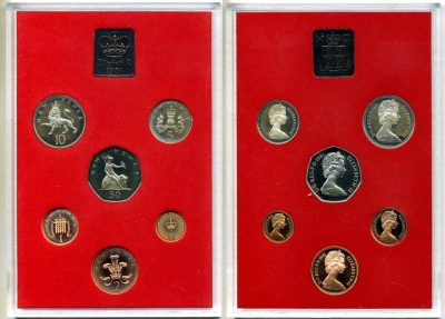 Великобритания набор из 6 монет 1981 в пластике, в оригинальной картонной коробке Spink PS31 PROOF 7-5-6-12