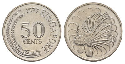 Сингапур 50 центов 1977 KM 5 медно-никель 4638-1247