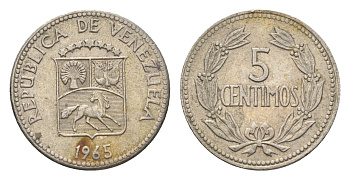 Венесуэла 5 сентимо 1965 Y 38.2 медно-никель 4664-652