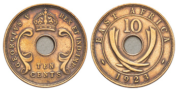 Британская Восточная Африка 10 центов 1923 Георг V (1910-1936) KM 19 бронза 3711-524