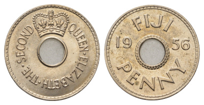 Фиджи 1 пенни 1956 Елизавета II (1952-2022) KM 21 медно-никель UNC 4686-854