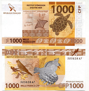 Французские Тихоокеанские территории 1000 франков 2014 Pick 6 (1) бумага UNC (пресс) 449-22-3
