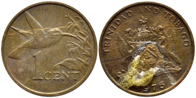 Тринидад и Тобаго 1 цент 1976 колибри KM 25 бронза 4396-955