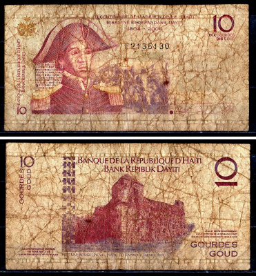 Гаити 10 гурд 2008 Pick 272c бумага 3295-46-2-2