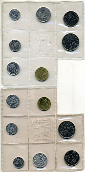 Сан-Марино годовой набор из 7 монет 1973 1, 2, 5, 10, 20, 50 и 100 лир KM 22-28 UNC 8-1-01-06