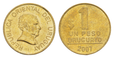 Уругвай 1 песо 2007 KM 103.2 алюминиевая бронза 4649-761