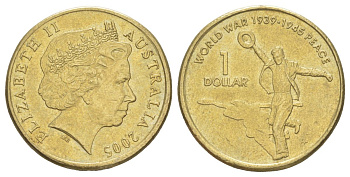 Австралия 1 доллар 2005 60 лет со дня окончания Второй Мировой войны KM 747 алюминиевая бронза 4629-656