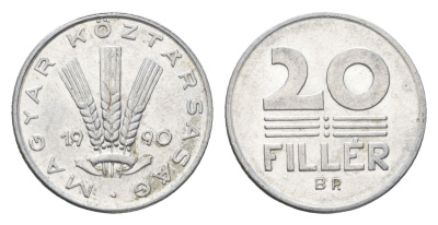 Венгрия 20 филлеров 1990 BP KM 676 алюминий 4664-1261
