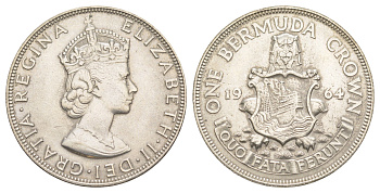 Бермудские острова (Бермуды) 1 крона 1964 KM 14 серебро 3711-115