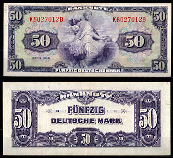 ФРГ 50 марок 1948 Pick 7 a бумага 451-1109-2