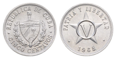 Куба 5 сентаво 1963 KM 34 алюминий UNC 4627-1217