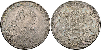 Бранденбург-Байрейт 1 талер 1755 Фридрих III (1735-1763), из коллекции Грубера, аукцион WAG 15, 2000 год Dav. 2035  серебро    10-020-47