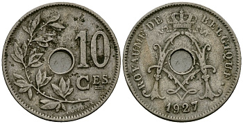 Бельгия 10 сантимов 1927 Belgique KM 85 медно-никель 4172-1026