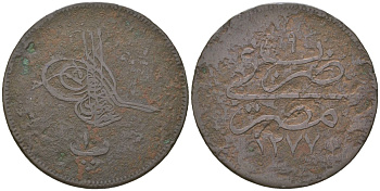 Египет 10 пара 1861 AH 1277 KM 241 бронза 98-222