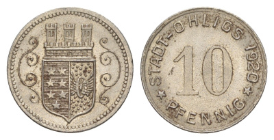 Олигс 10 пфеннигов 1920 Funck 404.4, Men18 24920.2 железо UNC 4636-924