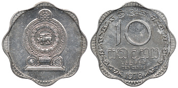 Шри-Ланка 10 центов 1978 KM 140 a алюминий 4118-511