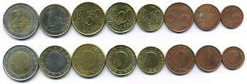 БЕЛЬГИЯ ЕВРОНАБОР ИЗ 8 МОНЕТ 1999-2004 (1, 2, 5, 10, 20, 50 ЕВРОЦЕНТОВ, 1, 2 ЕВРО) KM 224, 225, 226, 227, 228, 229, 230, 231 N5-63