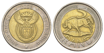 ЮАР 5 рандов 2005 KM 297 биметалл 4626-837