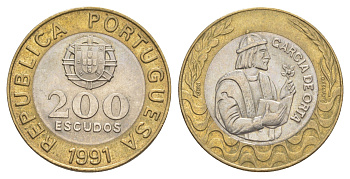 Португалия 200 эскудо 1991 Гарсия Де Орта (1501-1568) KM 655 биметалл 4393-133