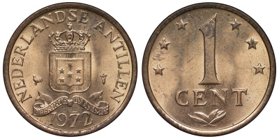 Нидерландские Антилы 1 цент 1972 Юлиана (1948-1980) KM 8 бронза UNC 4118-912