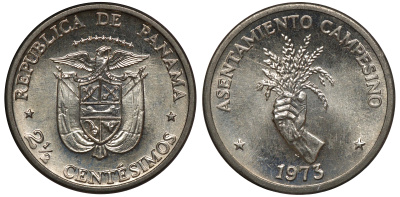 Панама 2 1/2 сентесимо 1973 ФАО, сельское хозяйство KM 32 медь плакированная медно-никелем UNC M53-09