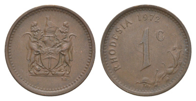 Родезия 1 цент 1972 KM 10 бронза 4596-1225