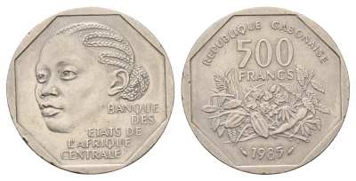 Габон 500 франков 1985 год-тип KM 14 медно-никель 4127-1911