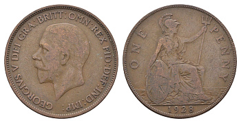 Великобритания 1 пенни 1928 Георг V (1910-1936) KM 838, Spink 4055 бронза 4661-722