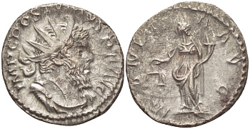 Римская Империя (императоры в Галлии) антониниан 260 - 269 Постум. IMP C POSTVMVS P F AVG / MONETA AVG, Монета с весами и рогом Изобилия, Колония Агриппины, Good Very fine RIC 315 биллон 1073-12-111