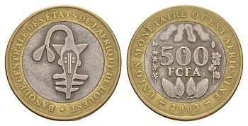 Западная Африка (BCEAO) 500 франков 2003 KM 15 биметалл 4656-941