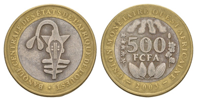 Западная Африка (BCEAO) 500 франков 2003 KM 15 биметалл 4656-941