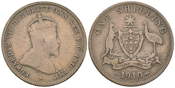 Австралия 1 шиллинг 1910 Эдуард VII (1901-1910) KM 20 серебро 4364-3025
