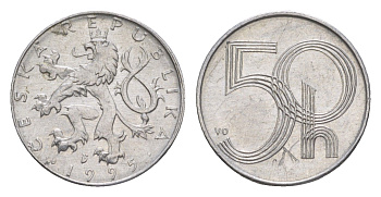 Чехия 50 геллеров 1995 KM 3 алюминий 4392-669