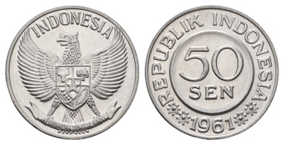 Индонезия 50 сенов 1961 KM 14 алюминий UNC 4634-832