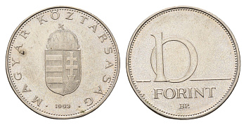 Венгрия 10 форинтов 1993 KM 695 латунь плакированная медно-никелем 93-1454