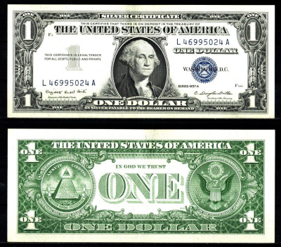 США 1 доллар 1957 Pick 419 бумага 2119-32-1-1