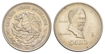 Мексика 500 песо 1988 Мо, Франсиско Игнасио Мадеро KM 529 медно-никель aUNC 4634-325