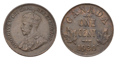 Канада 1 цент 1930 Георг V (1910-1936) KM 28 бронза 75-1527