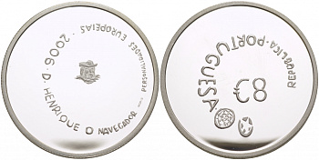 Португалия 8 евро 2006 принц Генрих Мореплаватель KM 776a серебро PROOF 01-166-41